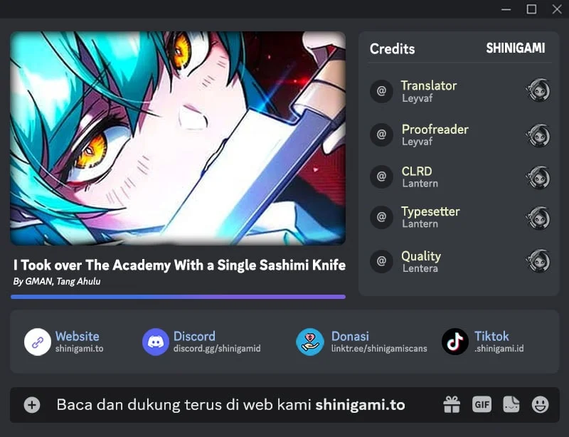 I Took over The Academy With a Single Sashimi Knife Chapter 88 halaman 1